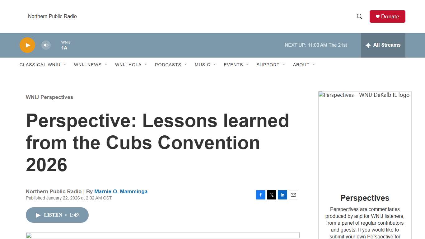 Perspective: Lessons learned from the Cubs Convention 2026 Northern Public Radio: WNIJ and WNIU