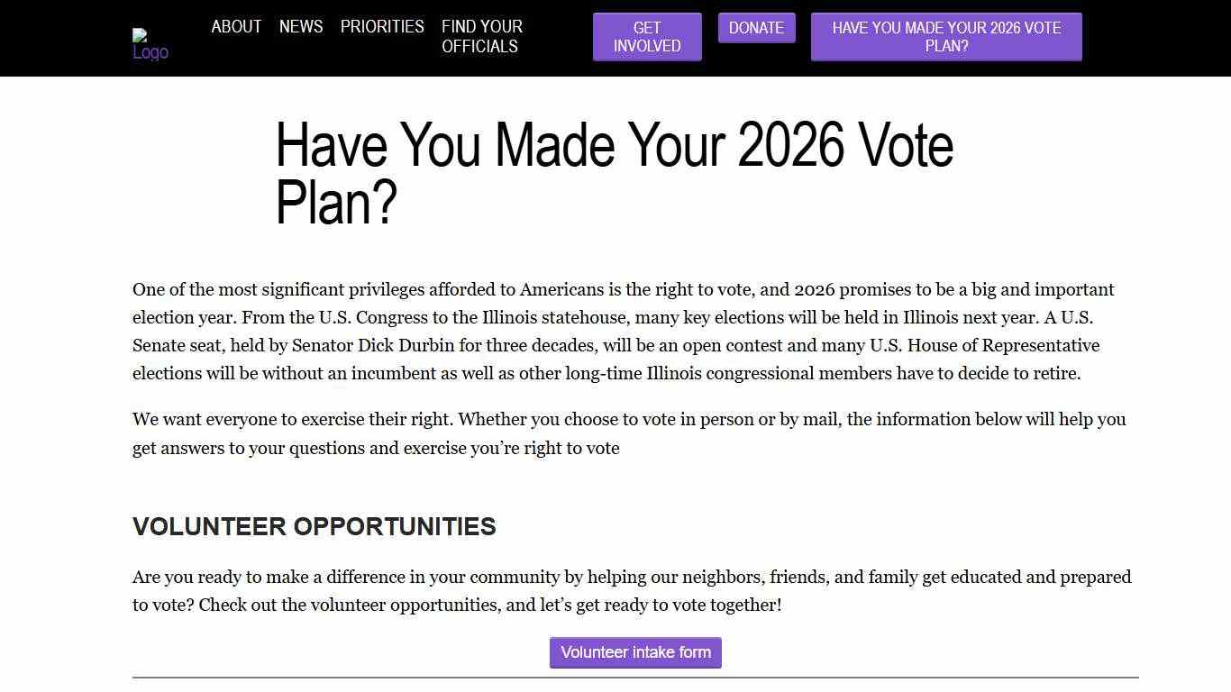 Have You Made Your 2026 Vote Plan? – CHANGE Illinois